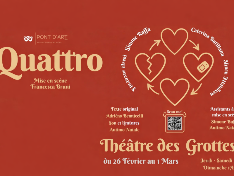 Teatro italiano a Ginevra: “Quattro” in scena dal 26 febbraio al 1° marzo 2026